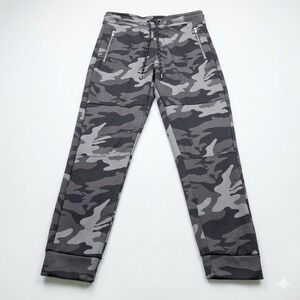 Aeropostale Men Camo Jogger Pants Medium Grey Camouflage Fleece Tech Zipper NWOT